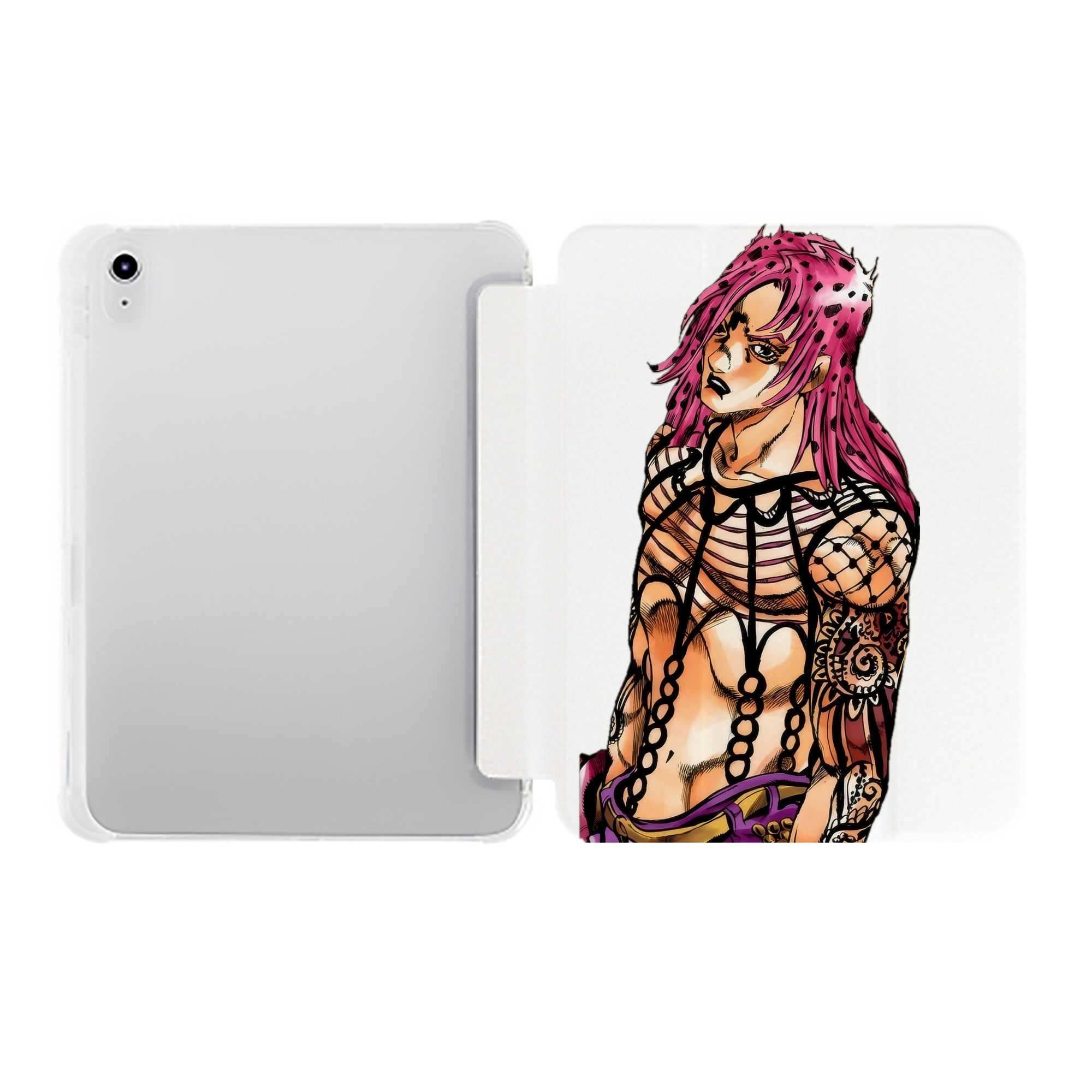 （画像用） ジョジョの奇妙な冒険 ビネガー?ドッピオ JoJo's Bizarre Adventure Vinegar Doppio IPad ケース ペン収納付き 三つ折りスタンド PUレザー×シリコン 対応機種9.5/10.5/10.9インチ